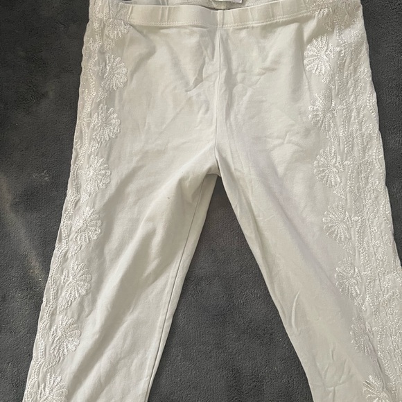 Johnny Was light grey and Black embroidered Trim Leggings sold as a pair - Picture 1 of 8